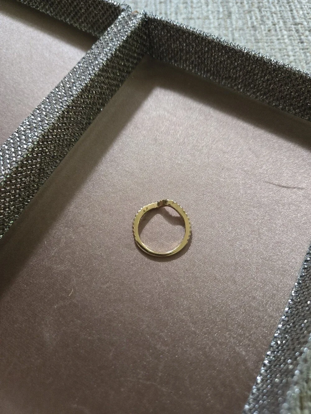 Pandora Sparkling Wave Gold Plated Ring